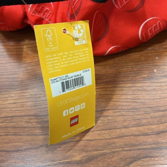 Lego Big Storage Bucket Bag Blue/Red NWT - Picture 2 of 7